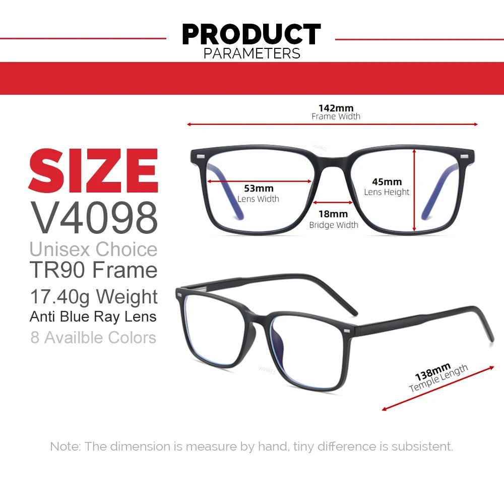 Blue Light Blocking Gaming Glasses – Matte Black TR90