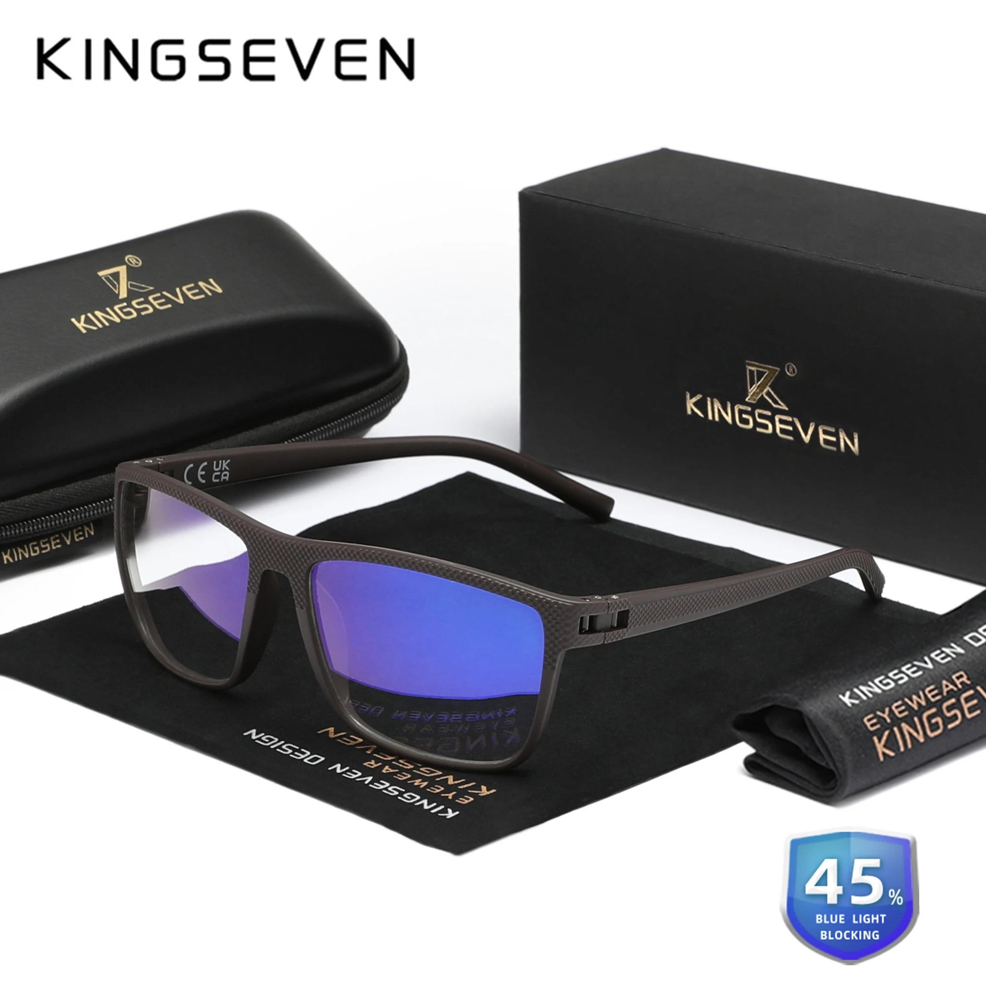 KINGSEVEN Anti-Blue Light Glasses – Transparent Lens Eyewear
