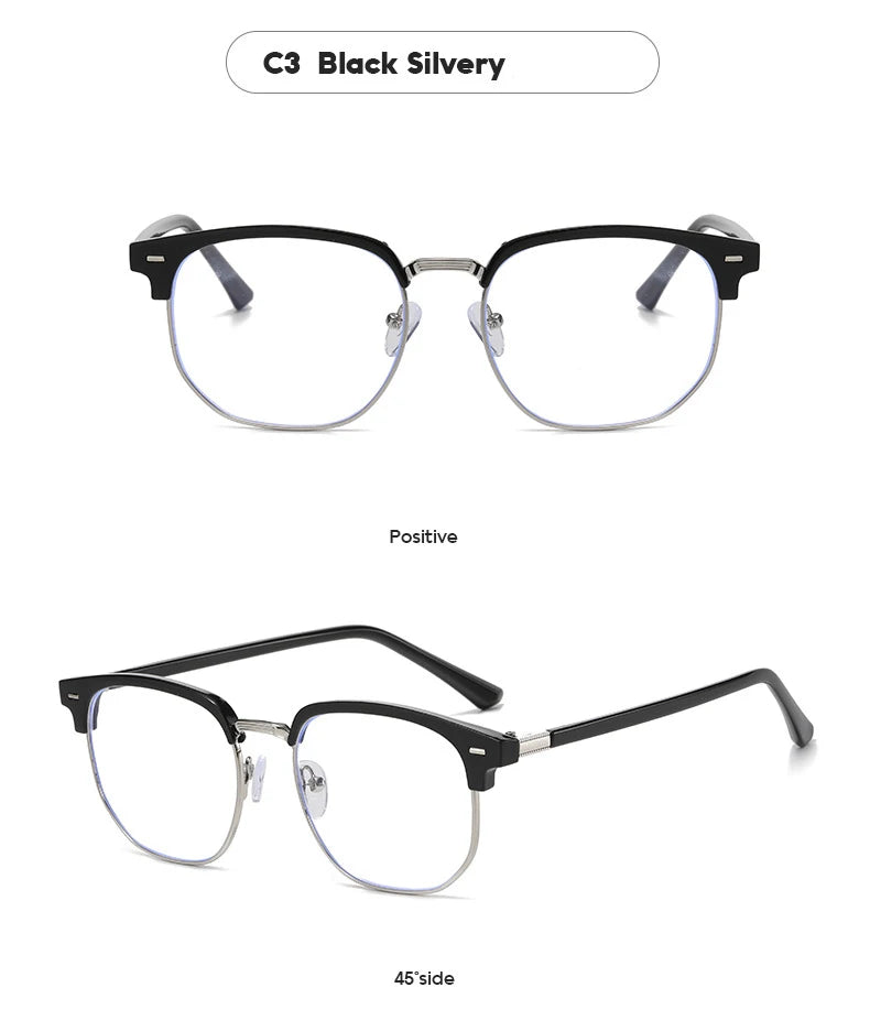 Photochromic Blue Light Semi-Rimless Glasses