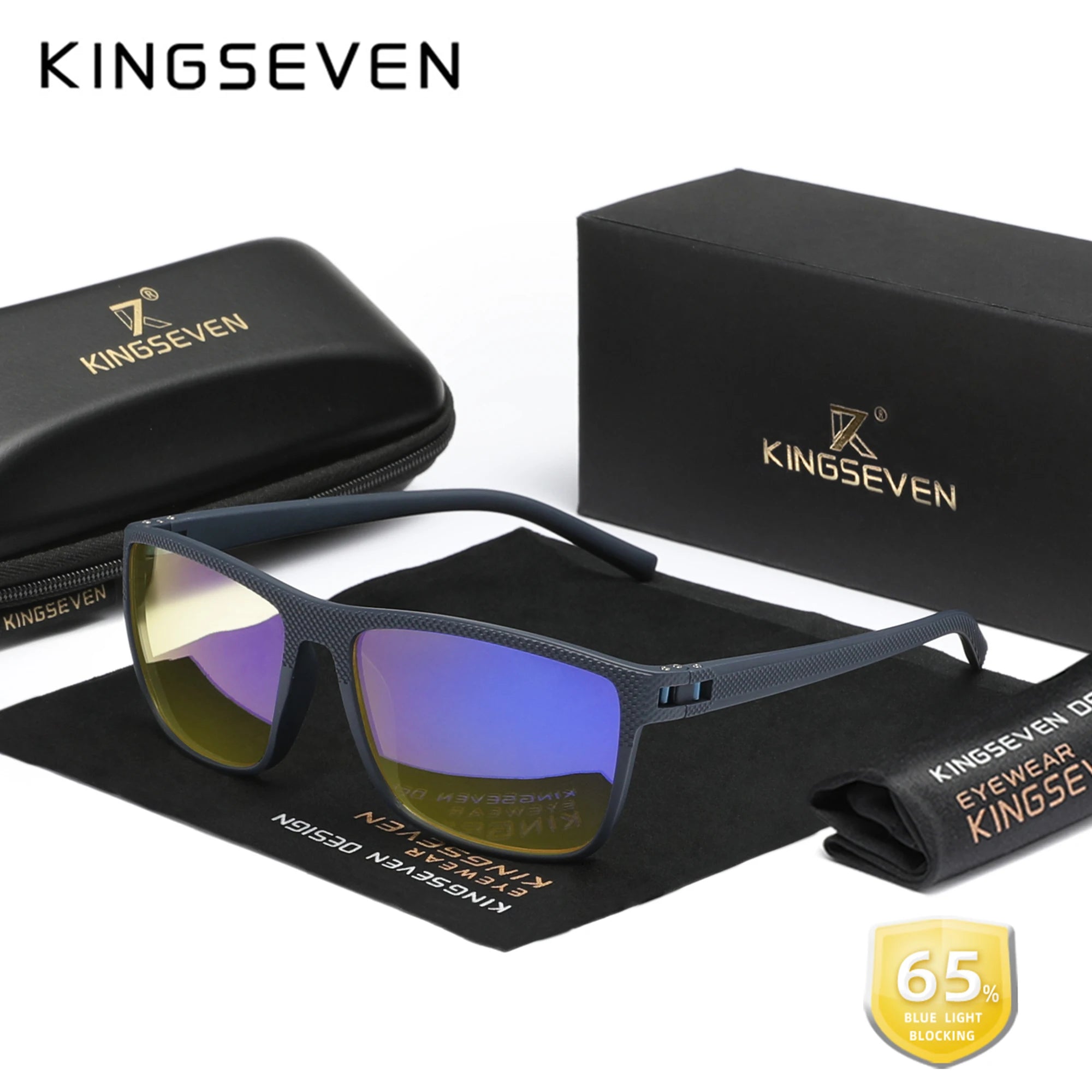 KINGSEVEN Anti-Blue Light Glasses – Transparent Lens Eyewear
