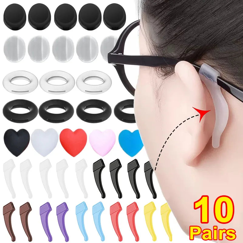 20pcs Anti-Slip Silicone Ear Grip Glasses Holder