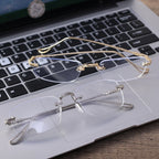 Frameless Anti-Blue Light Glasses – Retro Gold & Silver