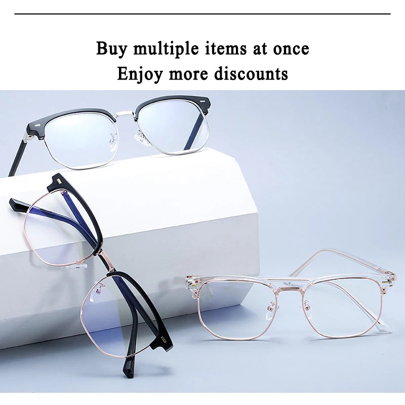 Photochromic Blue Light Semi-Rimless Glasses