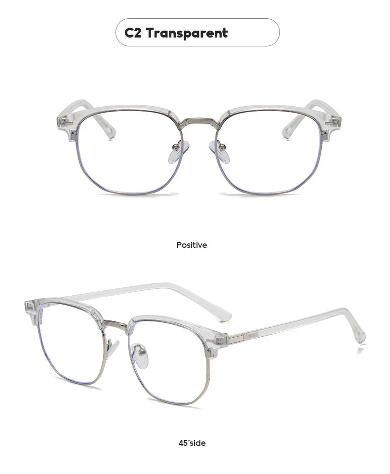 Photochromic Blue Light Semi-Rimless Glasses