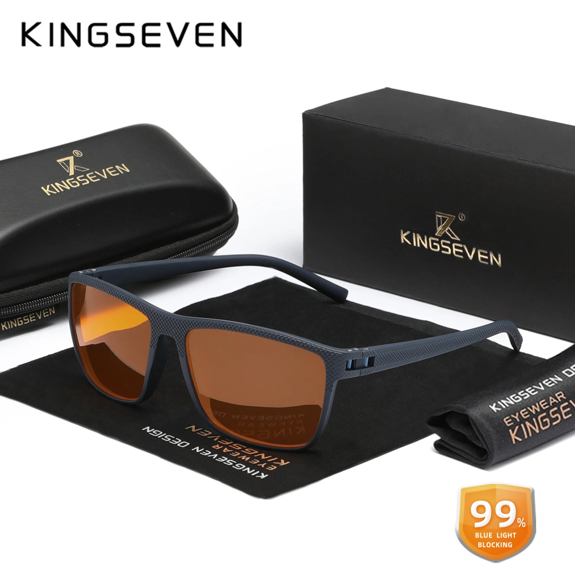 KINGSEVEN Anti-Blue Light Glasses – Transparent Lens Eyewear