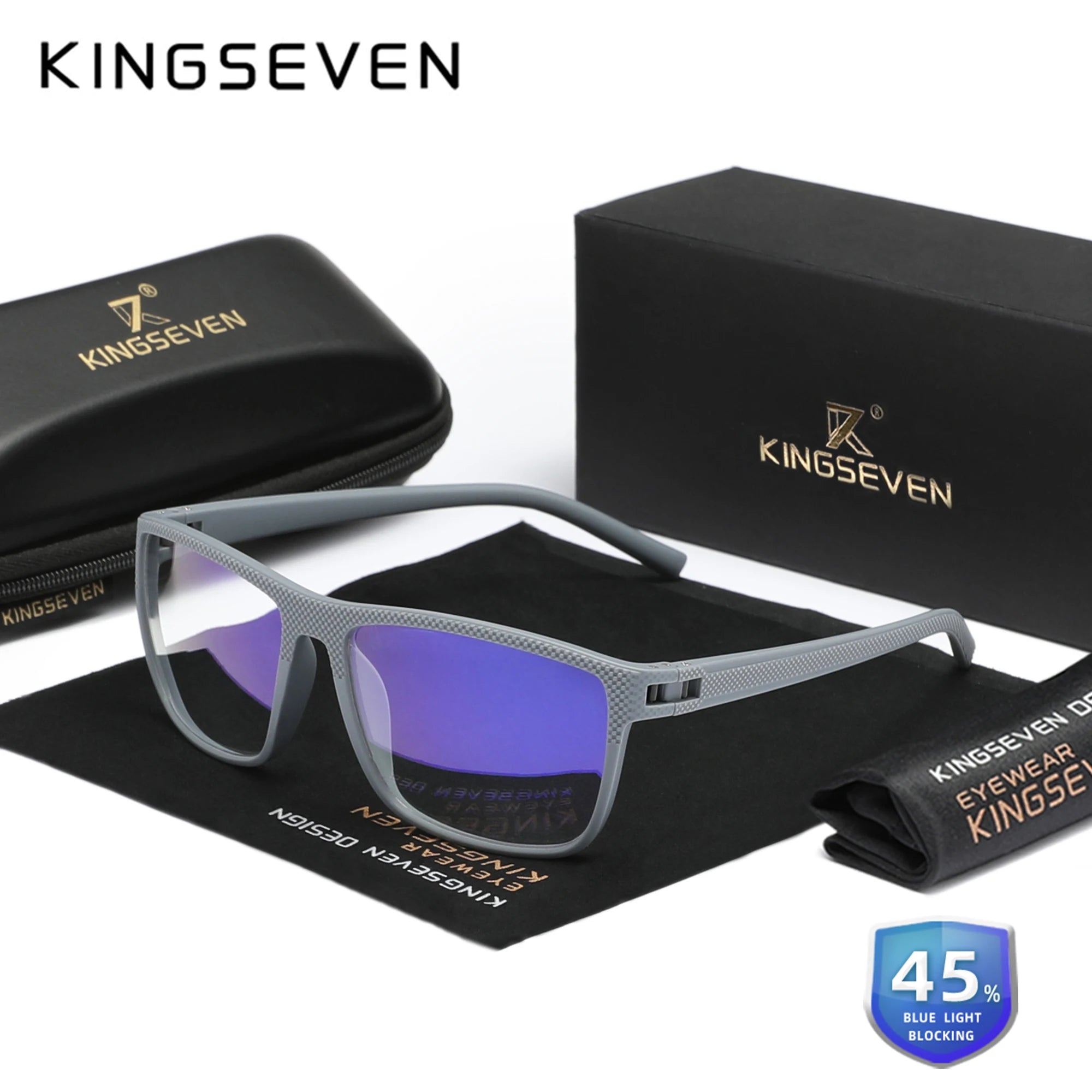 KINGSEVEN Anti-Blue Light Glasses – Transparent Lens Eyewear