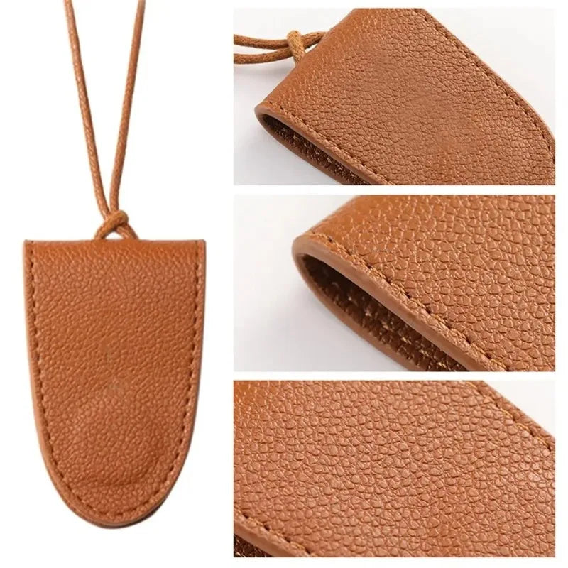 PU Leather Glasses Lanyard with Storage Pouch