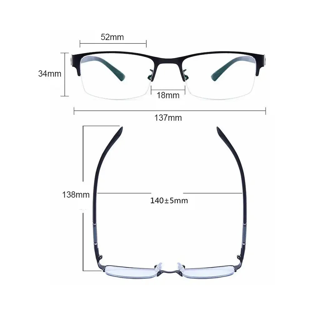 Half Frame Blue Light Glasses – Transparent & Comfortable
