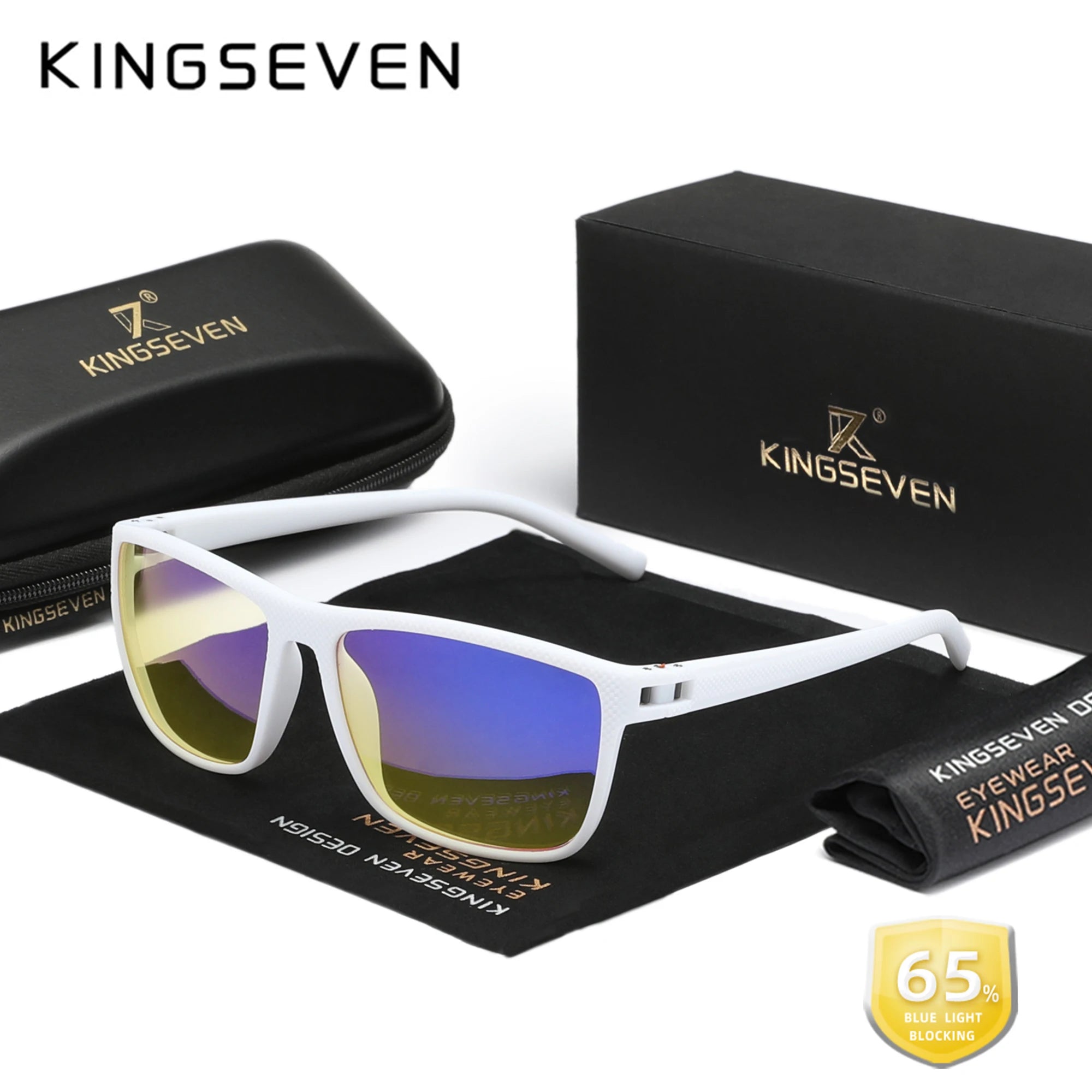 KINGSEVEN Anti-Blue Light Glasses – Transparent Lens Eyewear