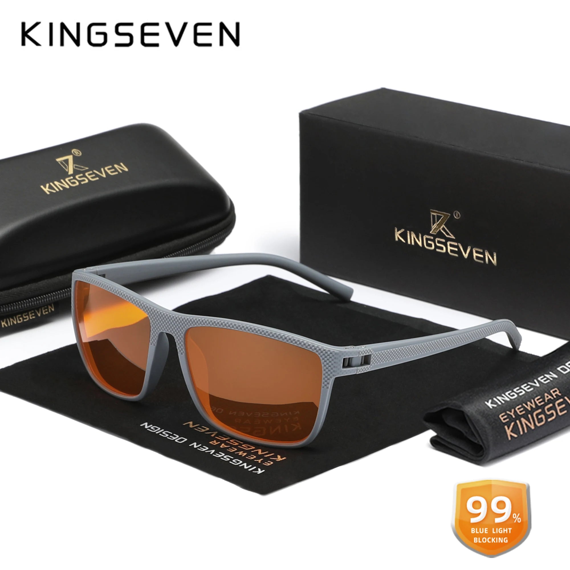 KINGSEVEN Anti-Blue Light Glasses – Transparent Lens Eyewear