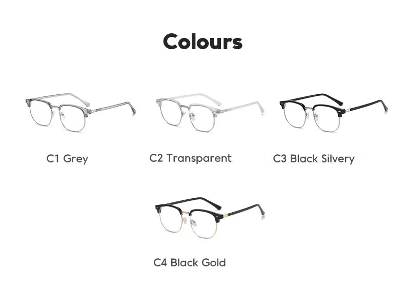 Photochromic Blue Light Semi-Rimless Glasses