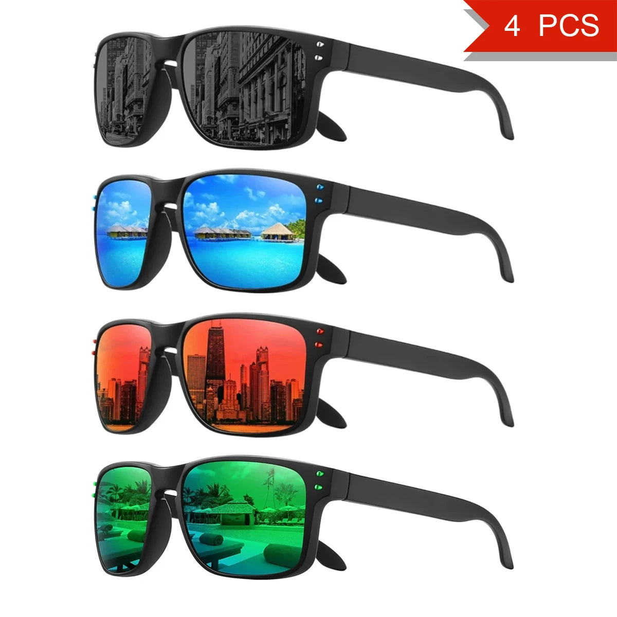 Polarized Rectangle Sunglasses – UV400 Day & Night
