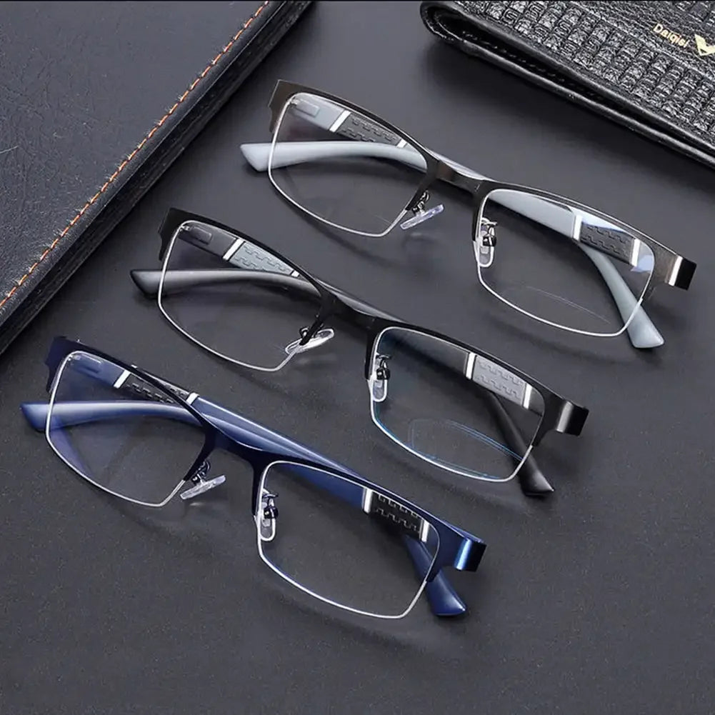 Half Frame Blue Light Glasses – Transparent & Comfortable