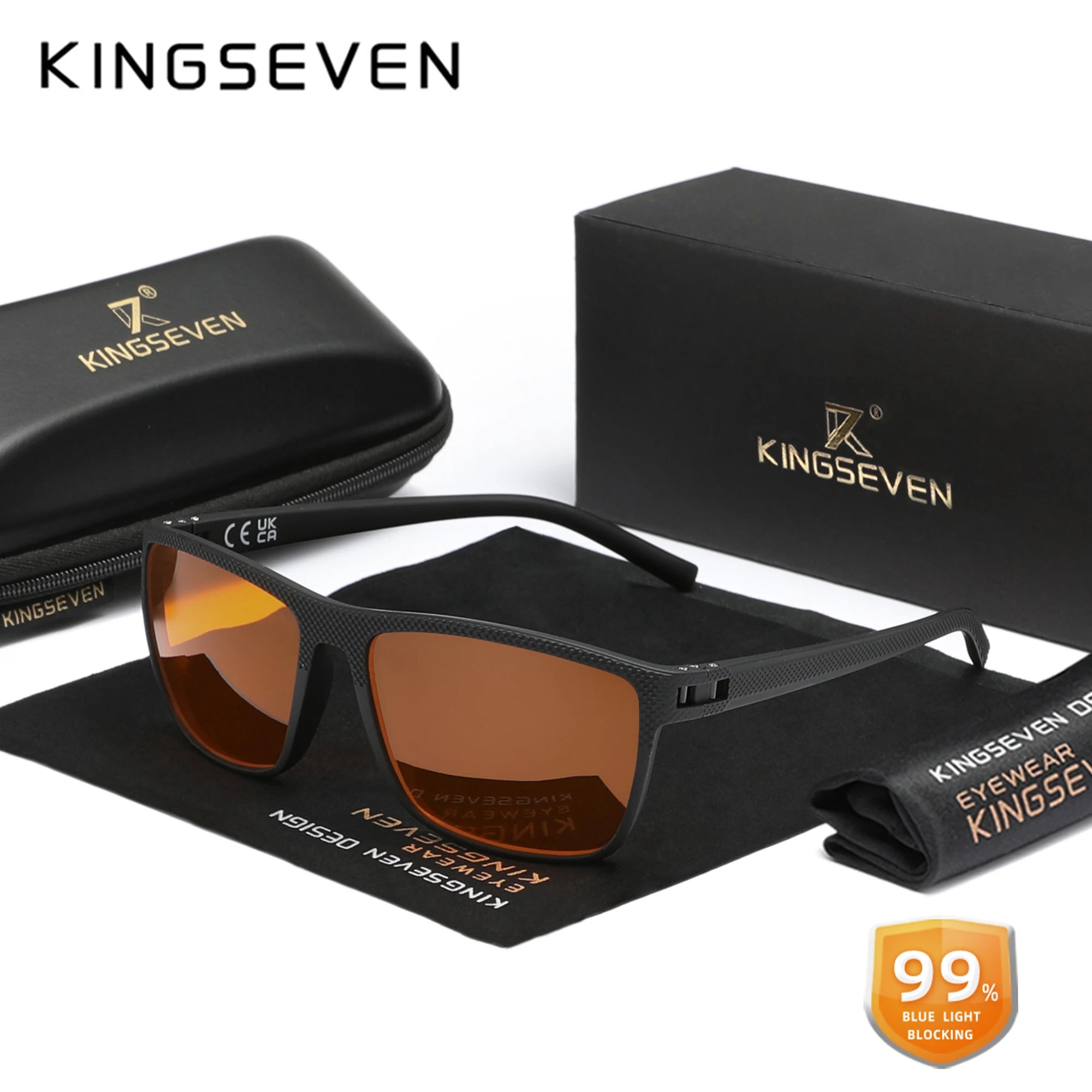 KINGSEVEN Anti-Blue Light Glasses – Transparent Lens Eyewear