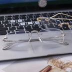Frameless Anti-Blue Light Glasses – Retro Gold & Silver