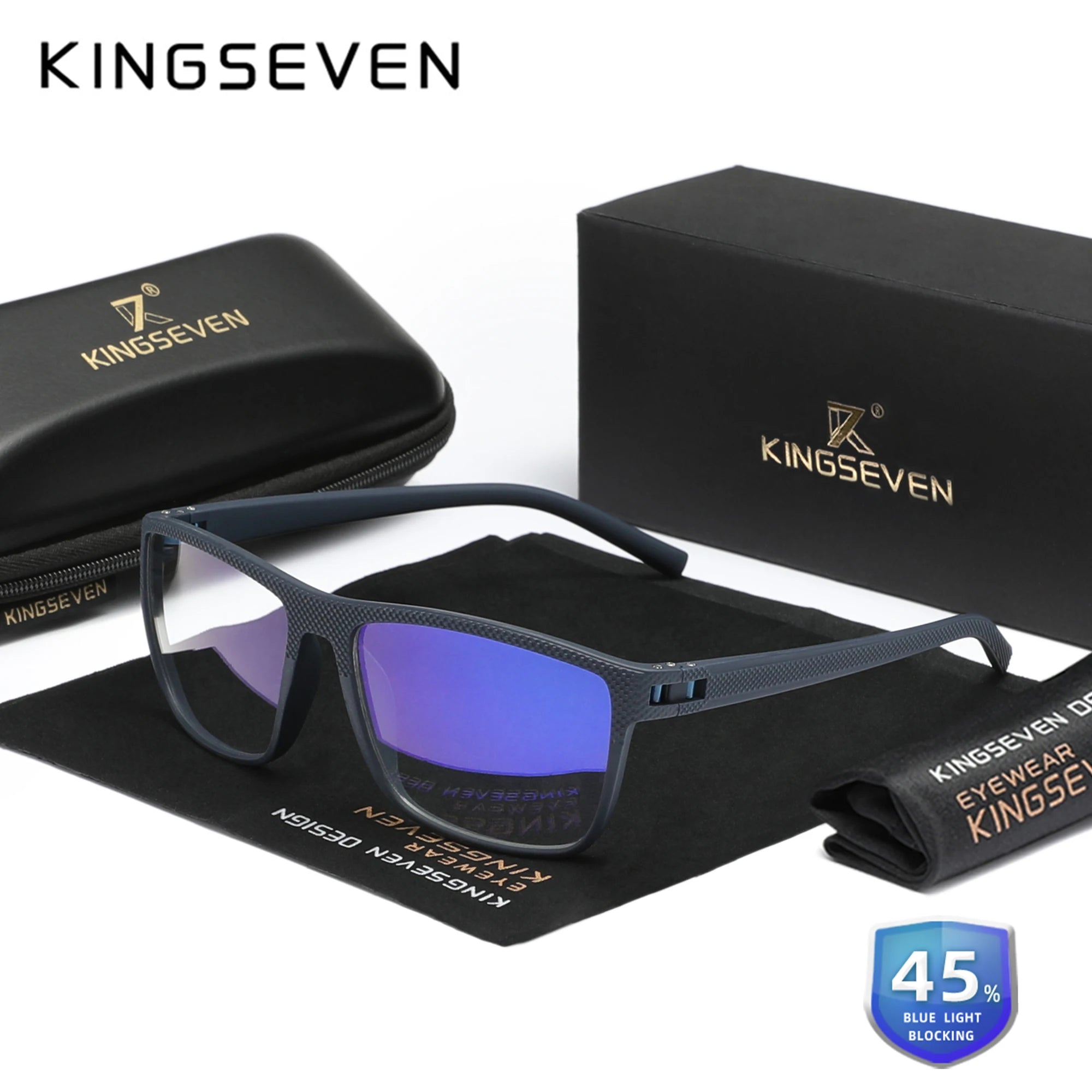 KINGSEVEN Anti-Blue Light Glasses – Transparent Lens Eyewear