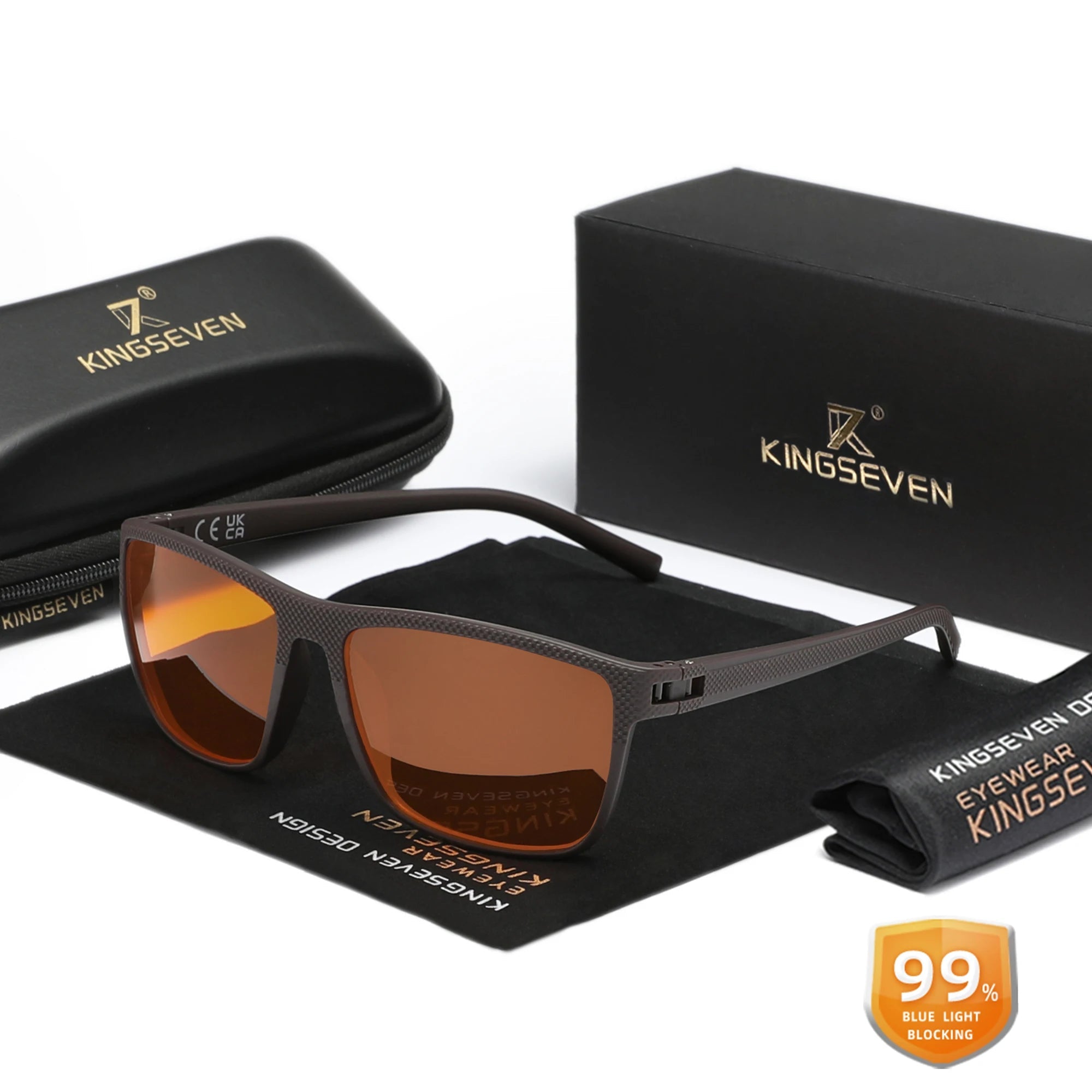 KINGSEVEN Anti-Blue Light Glasses – Transparent Lens Eyewear