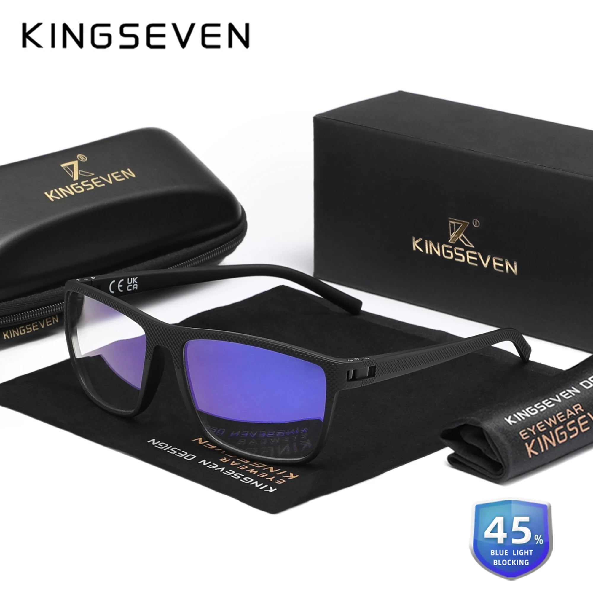 KINGSEVEN Anti-Blue Light Glasses – Transparent Lens Eyewear